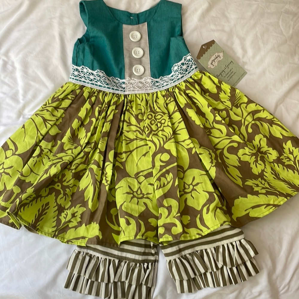 Persnickety size 3t, Maggie Dress w/Marley shorts. Tags attached.